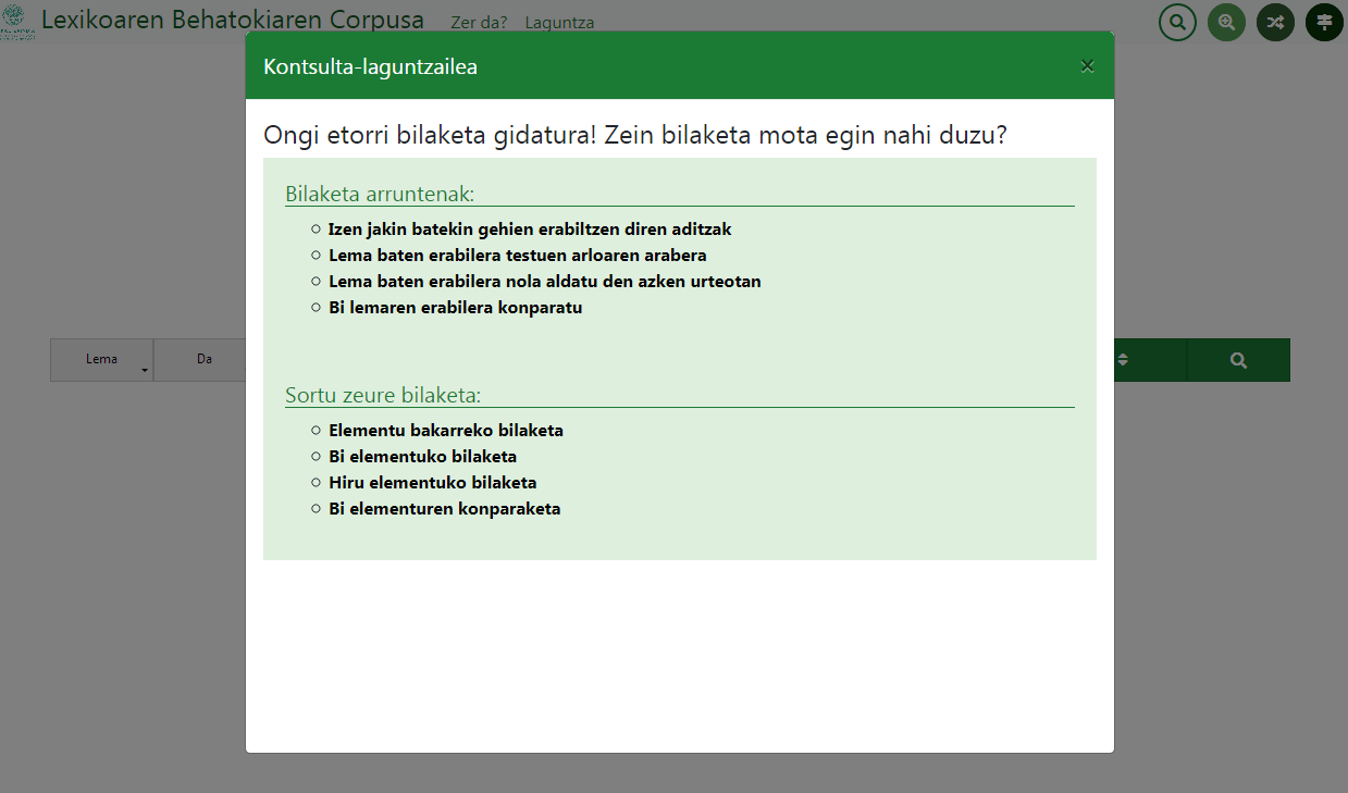 "sortu zure kontsulta1" bilaketa