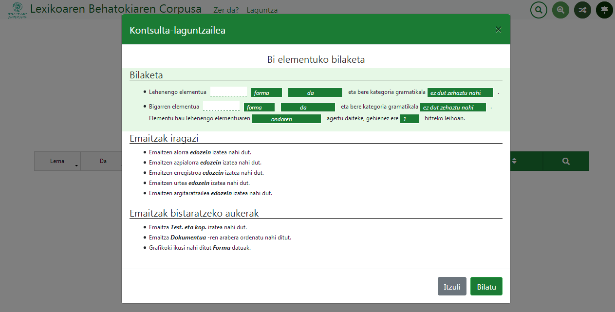 "sortu zure kontsulta2" bilaketa